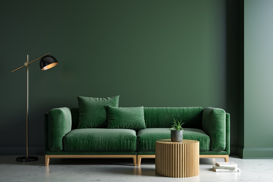 salon butelkowa zieleń