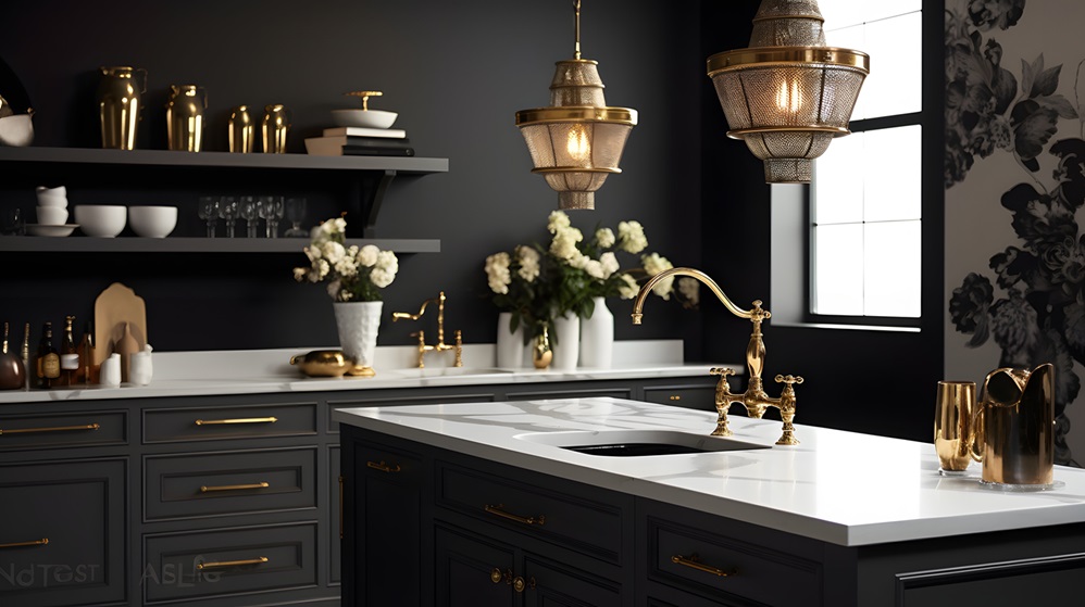 kuchnia glamour z wyspą